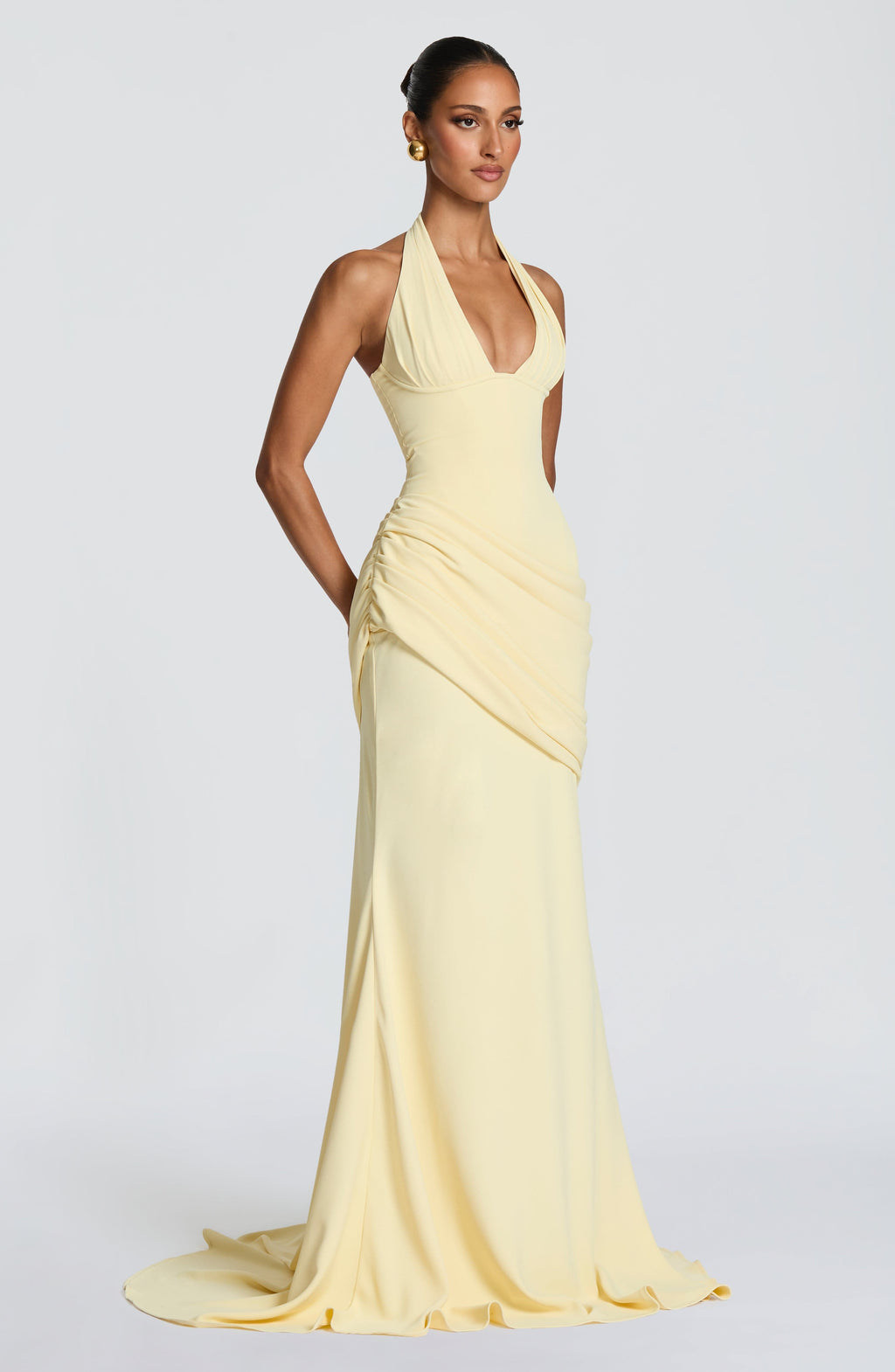 Noelia™ amarillo limón: vestido largo para una boda de tarde, foto 5
