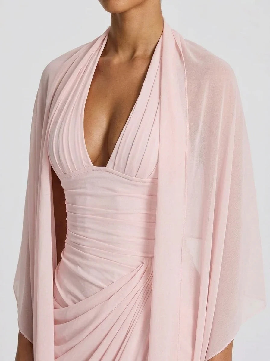 Noa™ en rosa, estola de chifón, detalle del tejido