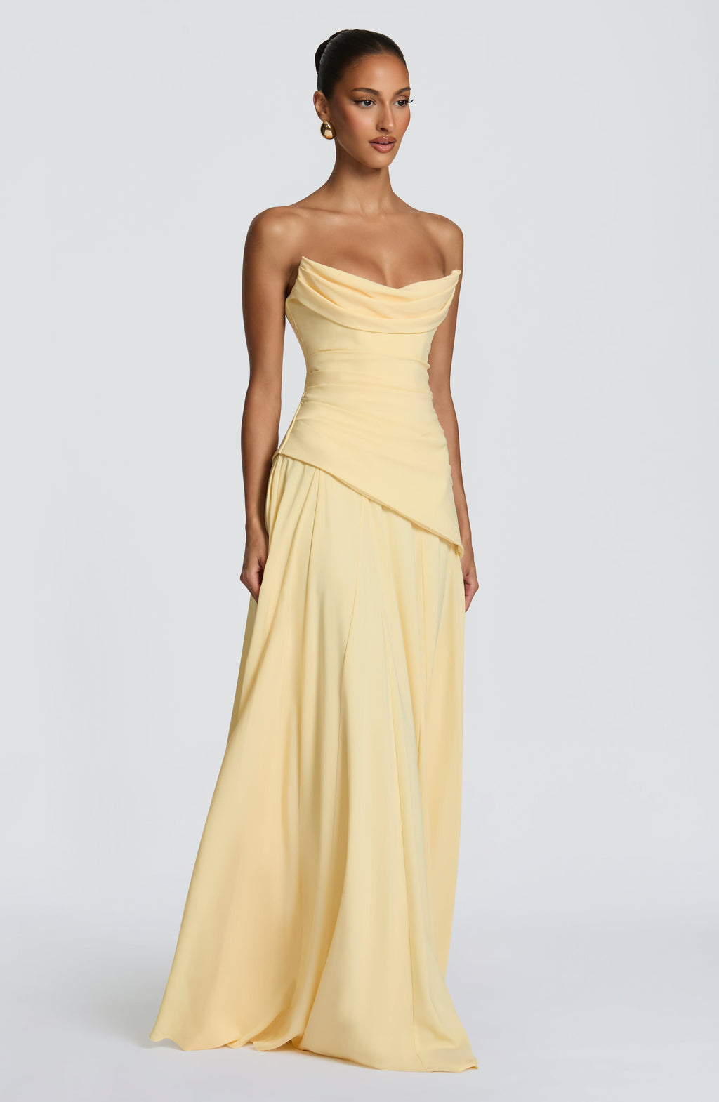Vestido Patricia™ amarillo limón con escote drapeado, foto 13