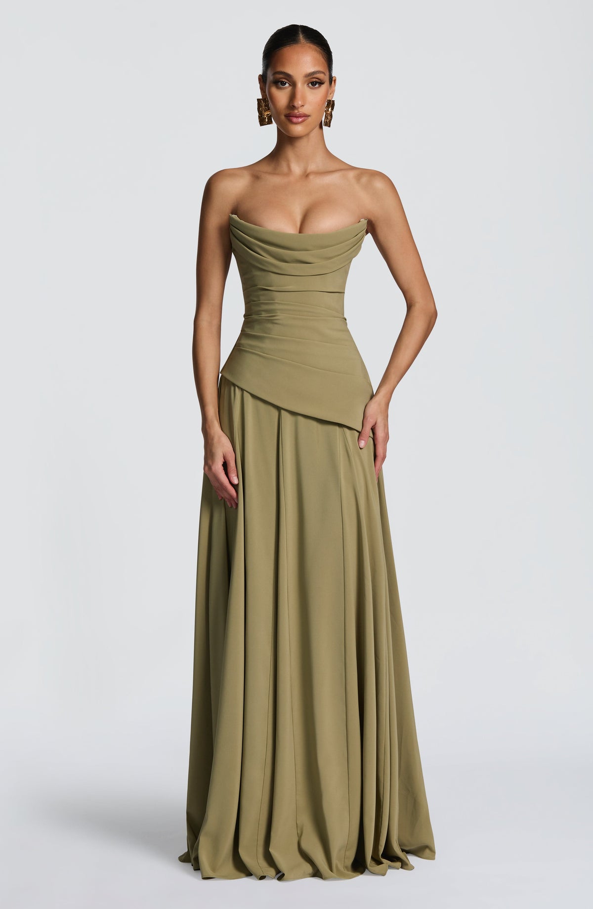 Vestido Patricia™ verde salvia con escote drapeado, foto 13