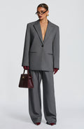 Regina™ - Blazer Oversize Gris Jaspeado
