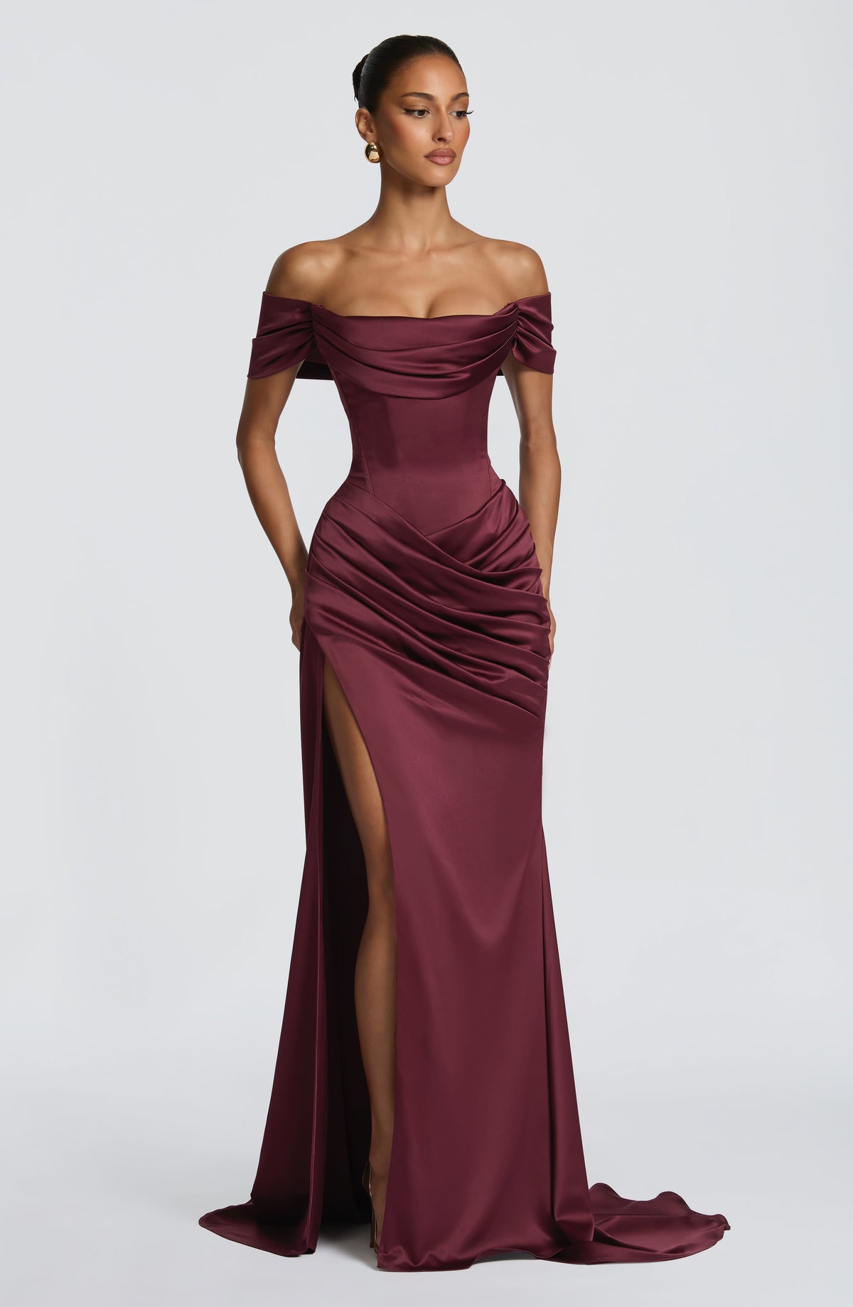 Vestido largo de invitada de boda cereza de gala - Rita™ Ana Ibiza