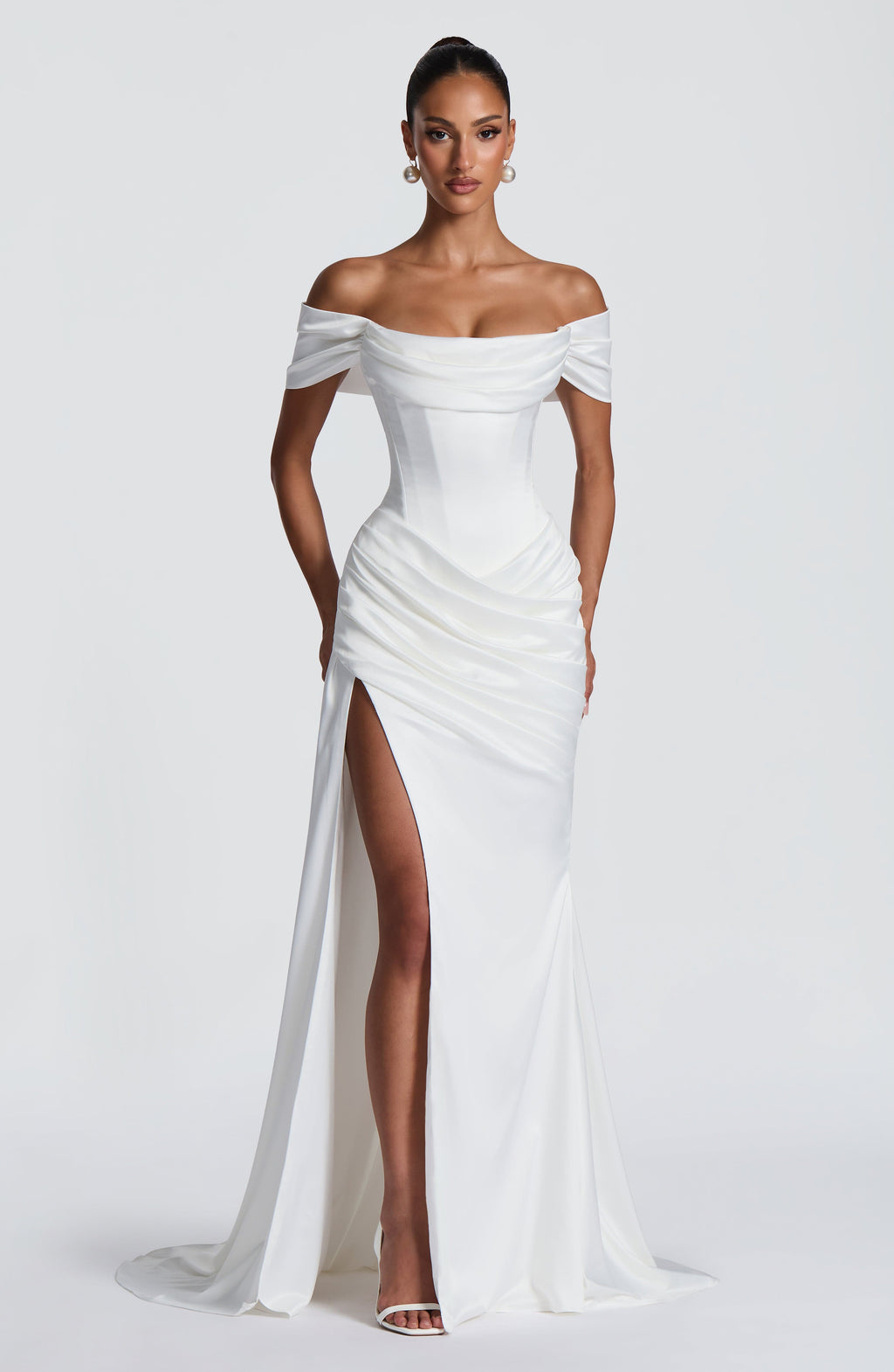Vestido largo de gala marfil para preboda o evento - Rita™ Ana Ibiza