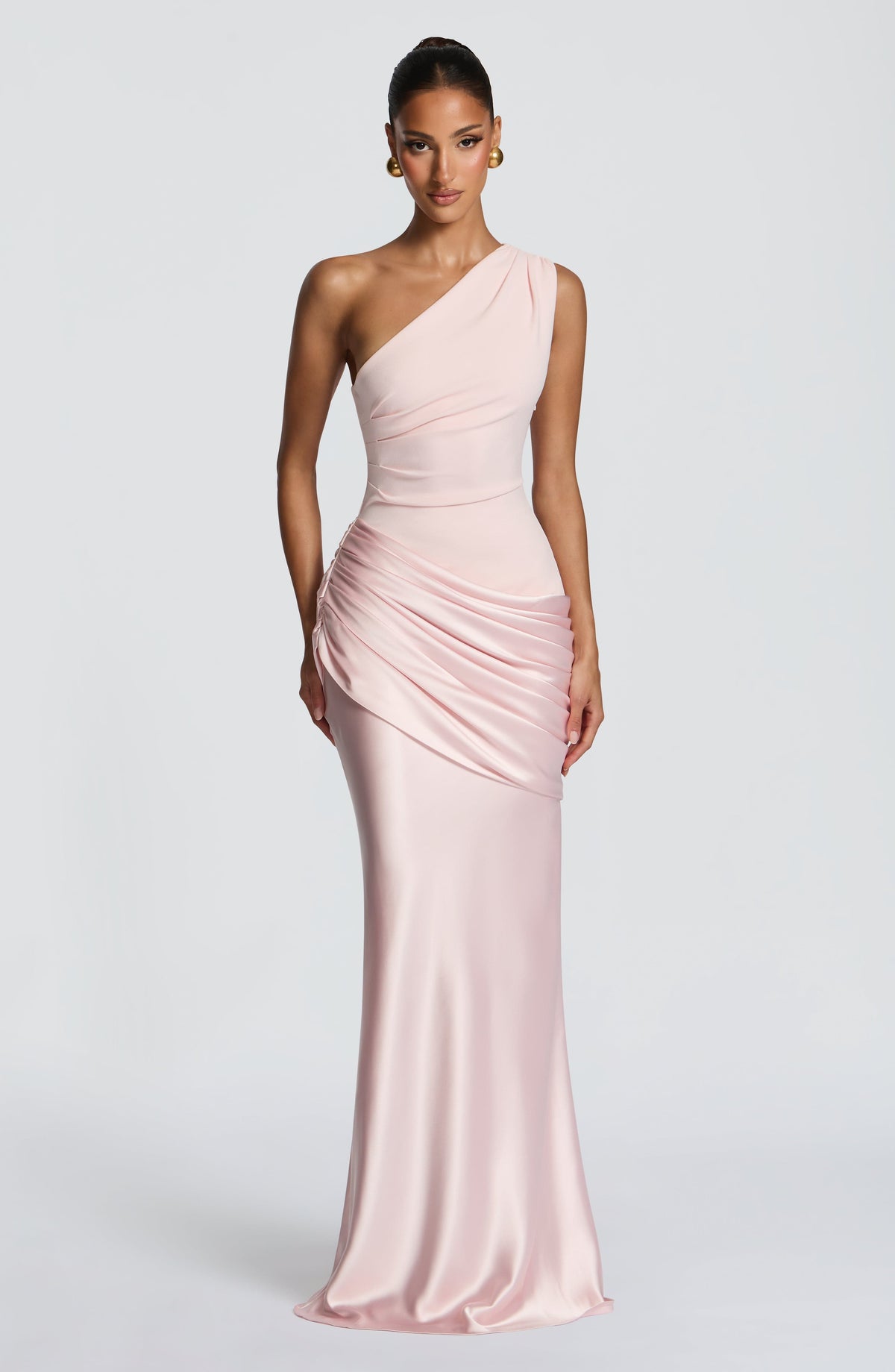 Vestido de evento Sabina™ rosa con un solo hombro, foto 4