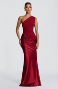 Vestido de graduación largo rojo de satén - Sabina™ Ana Ibiza