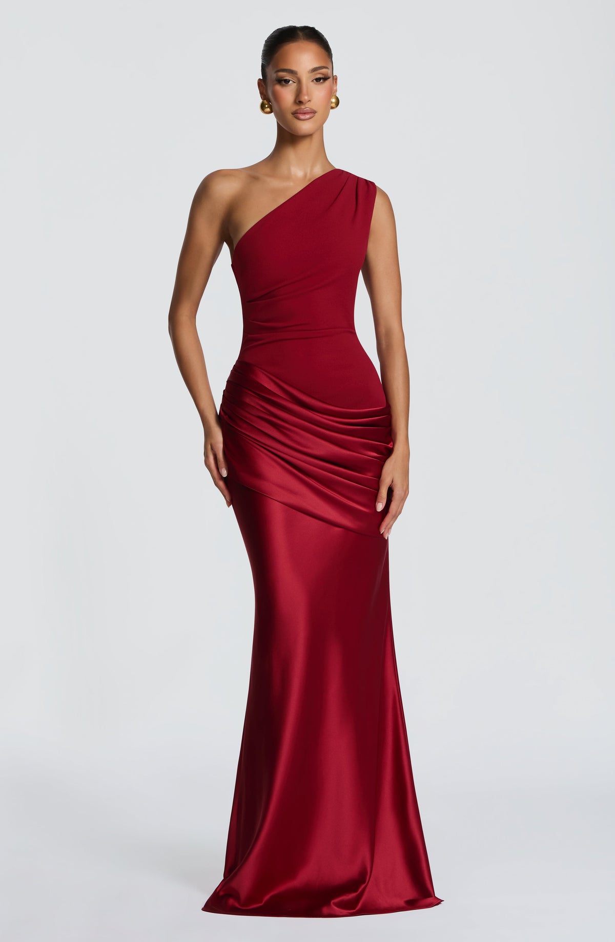Vestido de graduación largo rojo de satén - Sabina™ Ana Ibiza