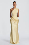 Vestido de graduación largo amarillo limón de satén - Sabina™ Ana Ibiza