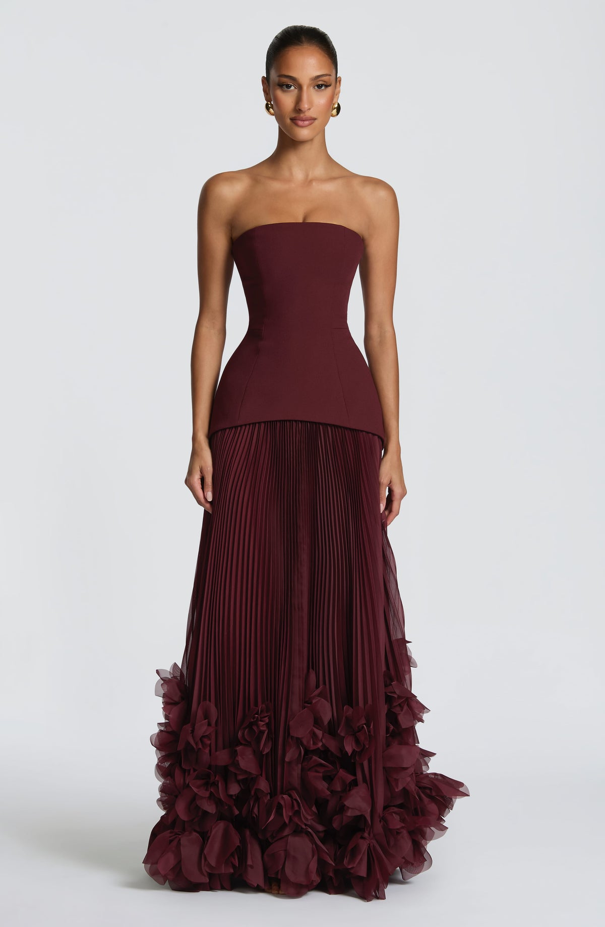 Vestido Serena™ cereza con palabra de honor, foto 7