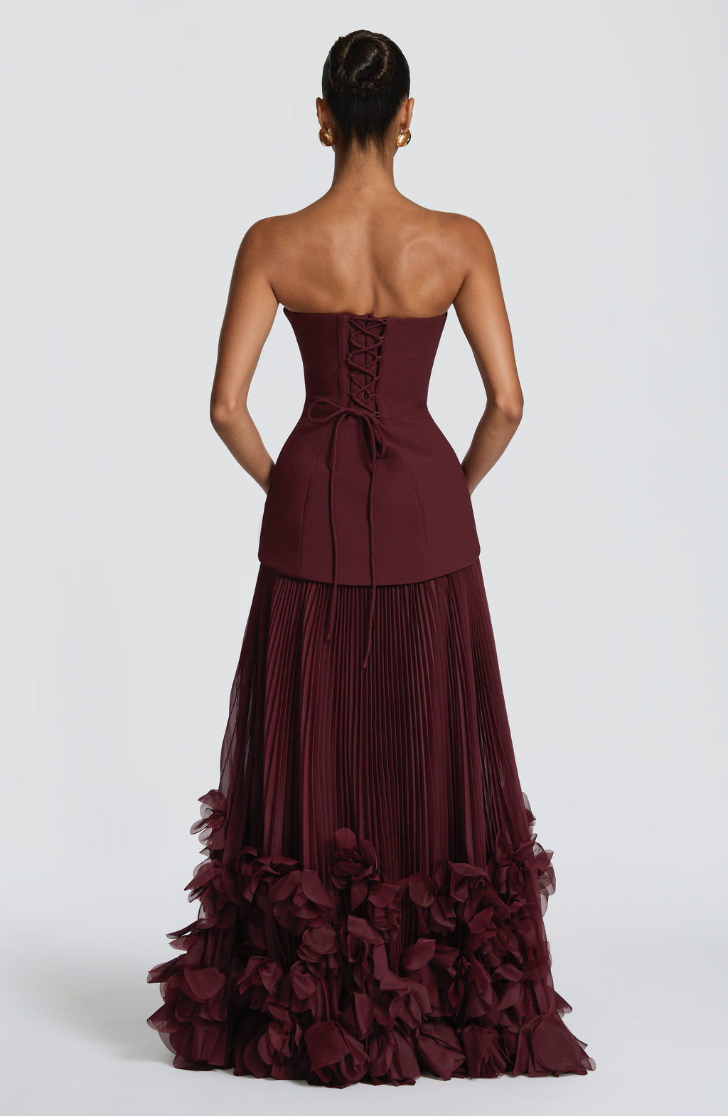 Vestido de evento Serena™ cereza con palabra de honor, foto 4