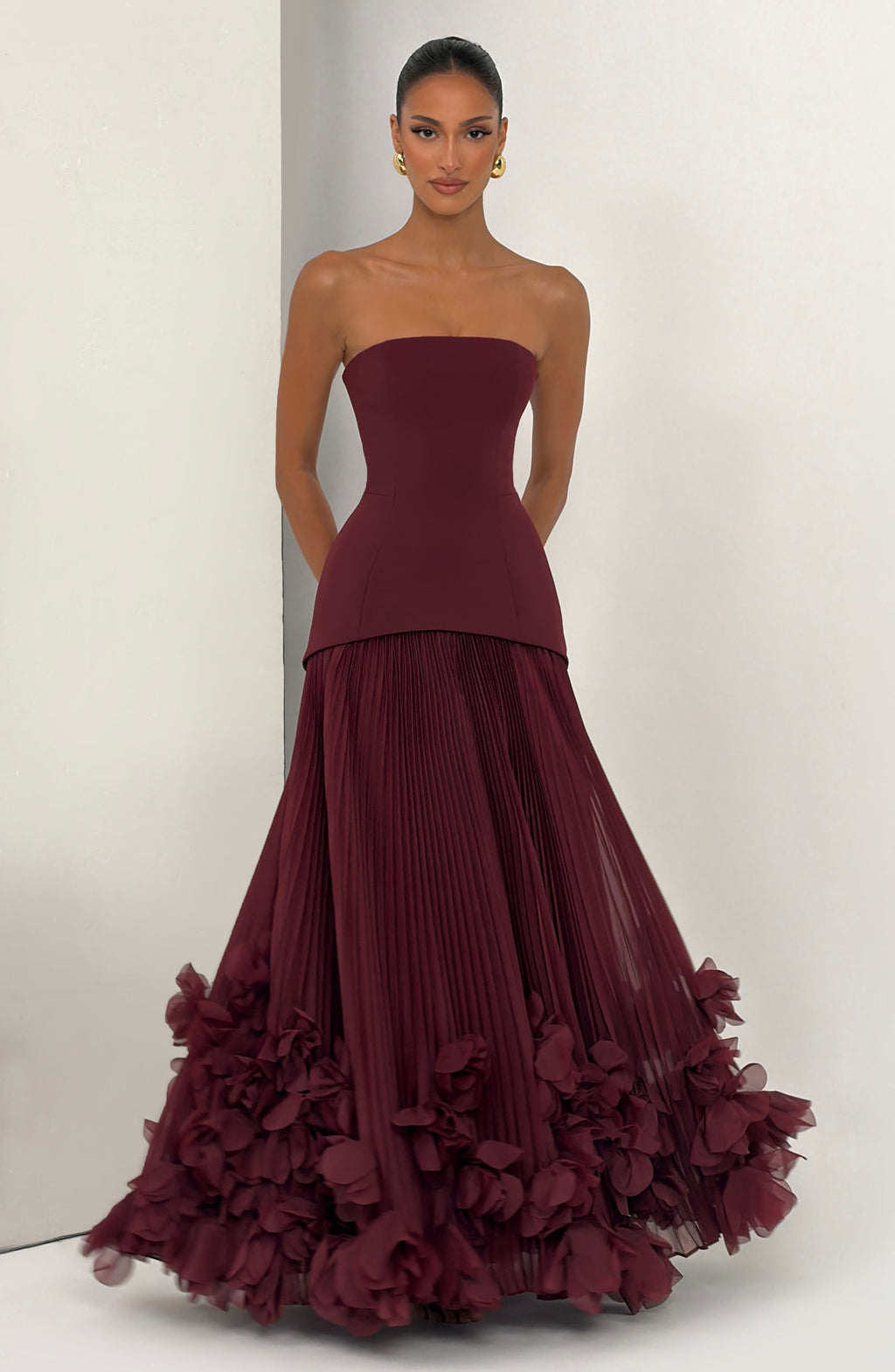 Vestido Serena™ cereza con palabra de honor, foto 9