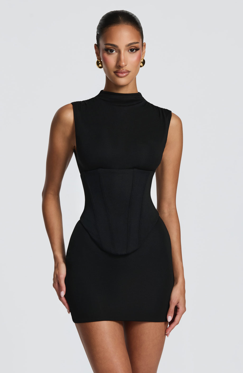 Vestido corto de cóctel negro de punto - Salomé™ Ana Ibiza