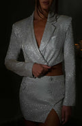 Estefanía™ - Chaqueta Corta de Brillo Marfil y Dorado