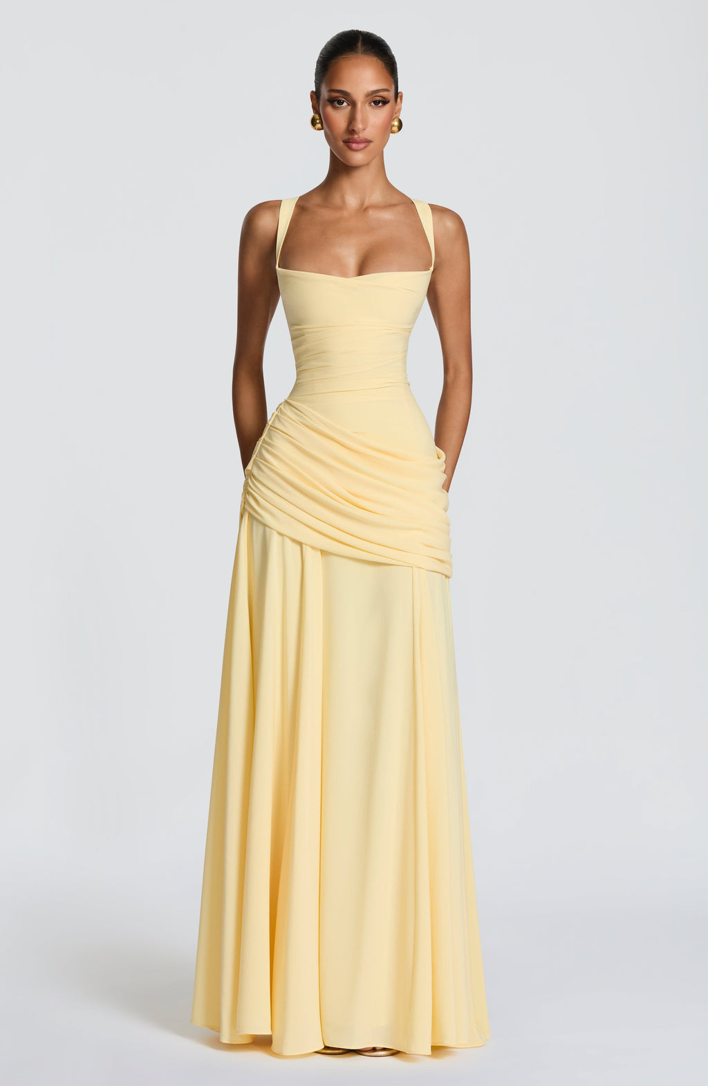 Sara™ amarillo limón: vestido largo para una boda de tarde, foto 5
