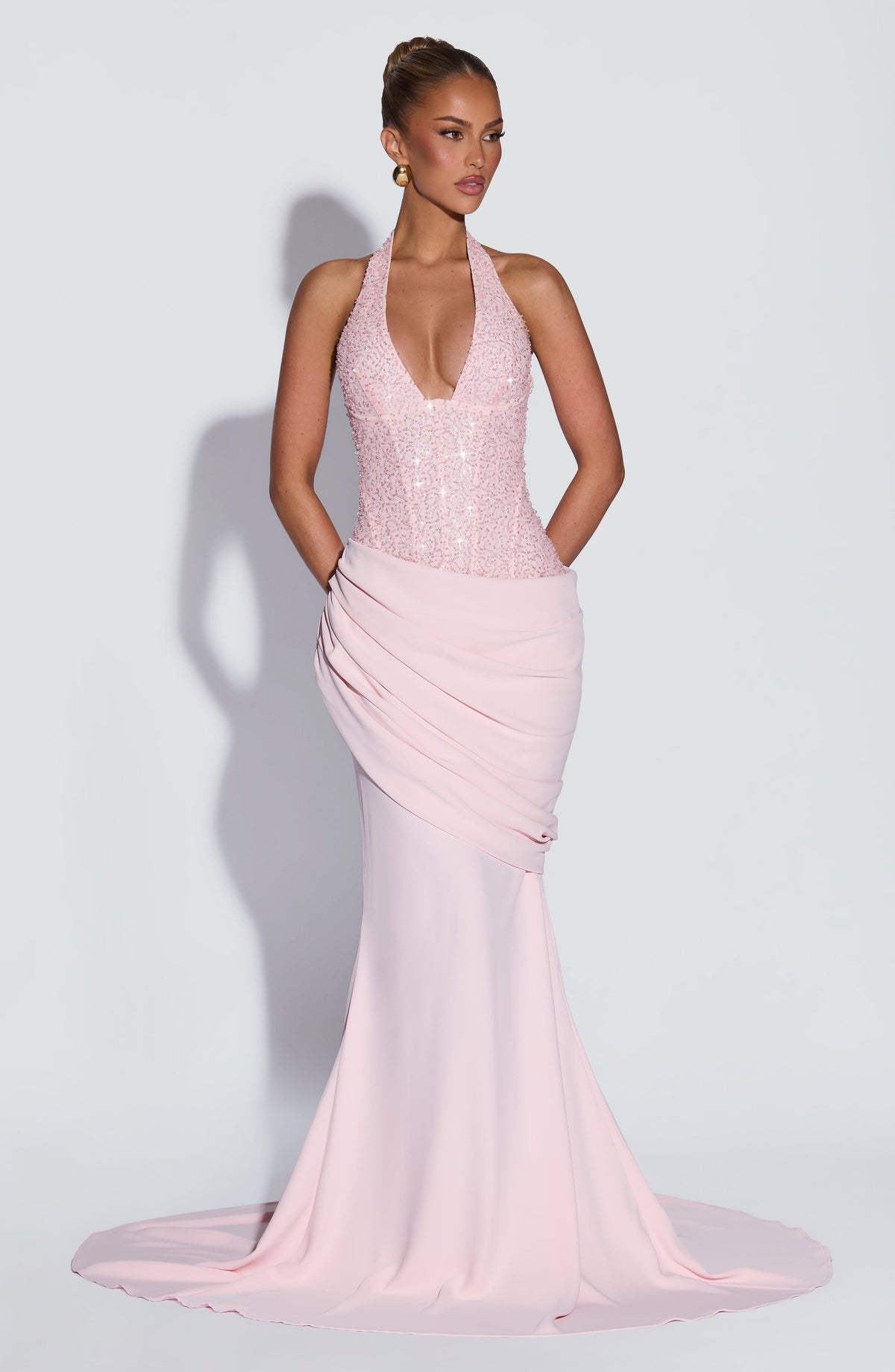 Talía™ rosa: vestido largo para una boda de tarde, foto 5