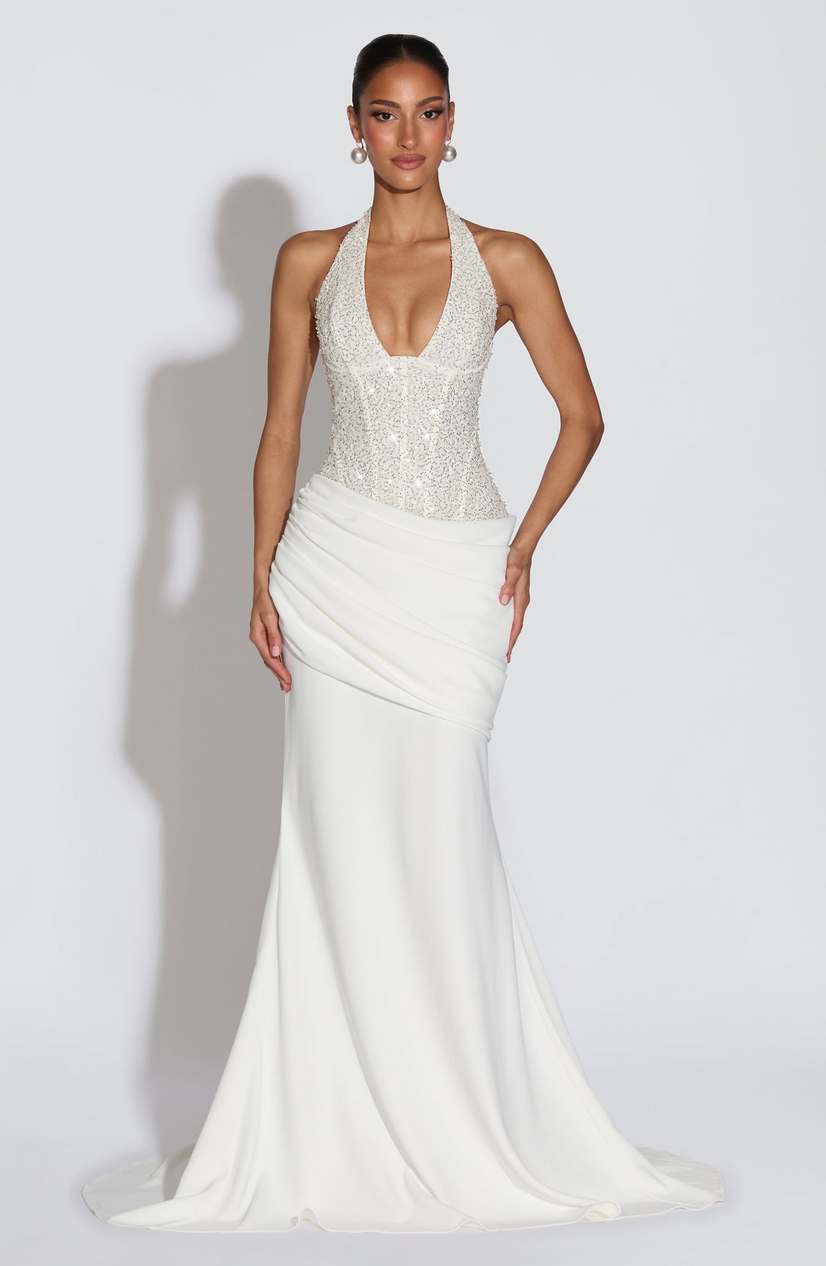 Talía™ - Vestido Largo de Gala Marfil