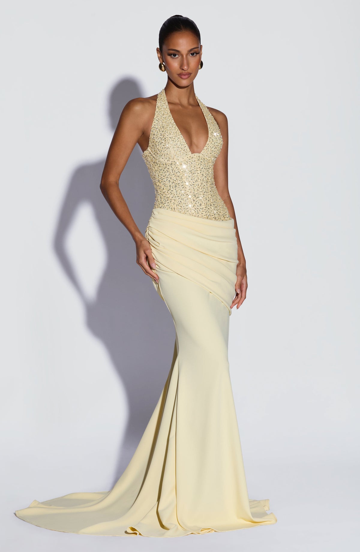 Vestido de evento Talía™ amarillo limón con corsé, foto 4