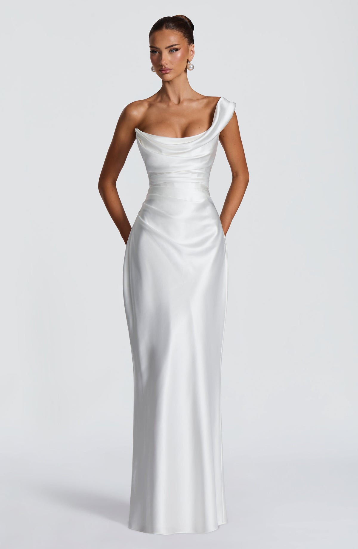 Vestido Talía™ marfil con escote drapeado, foto 9