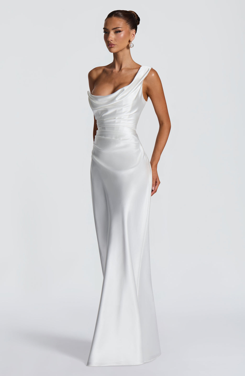 Talía™ marfil: vestido largo al bies para una graduación, foto 5