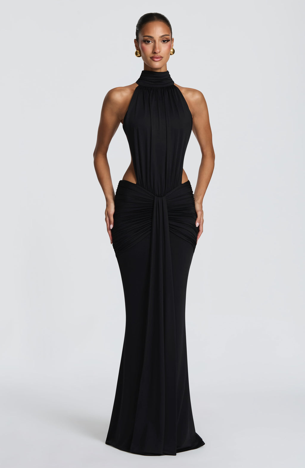 Vestido largo de invitada de boda negro de sirena - Teresa™ Ana Ibiza