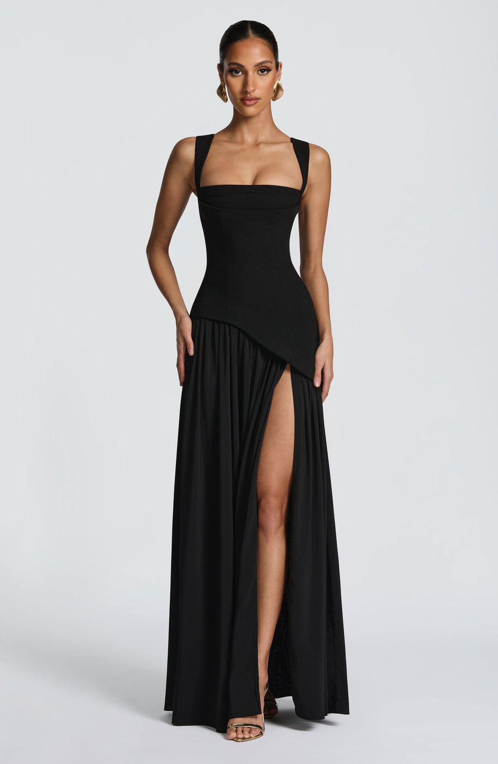 Vestido Tamara™ negro con abertura en la pierna, foto 9