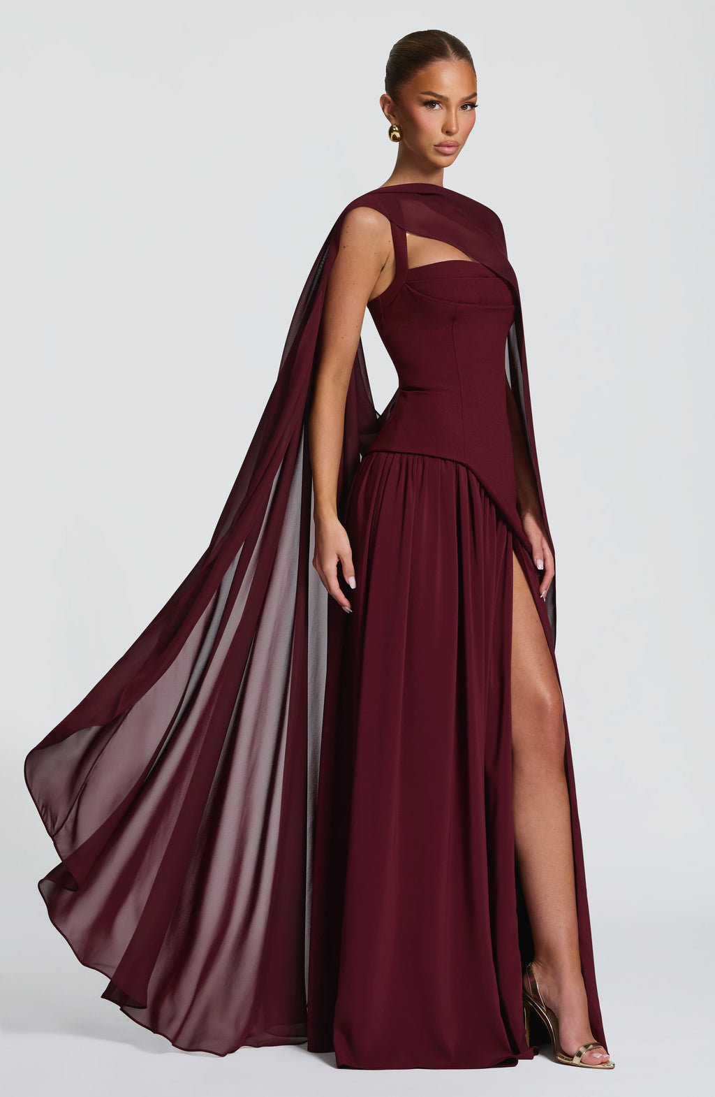 Vestido Tamara™ cereza con abertura en la pierna, foto 13