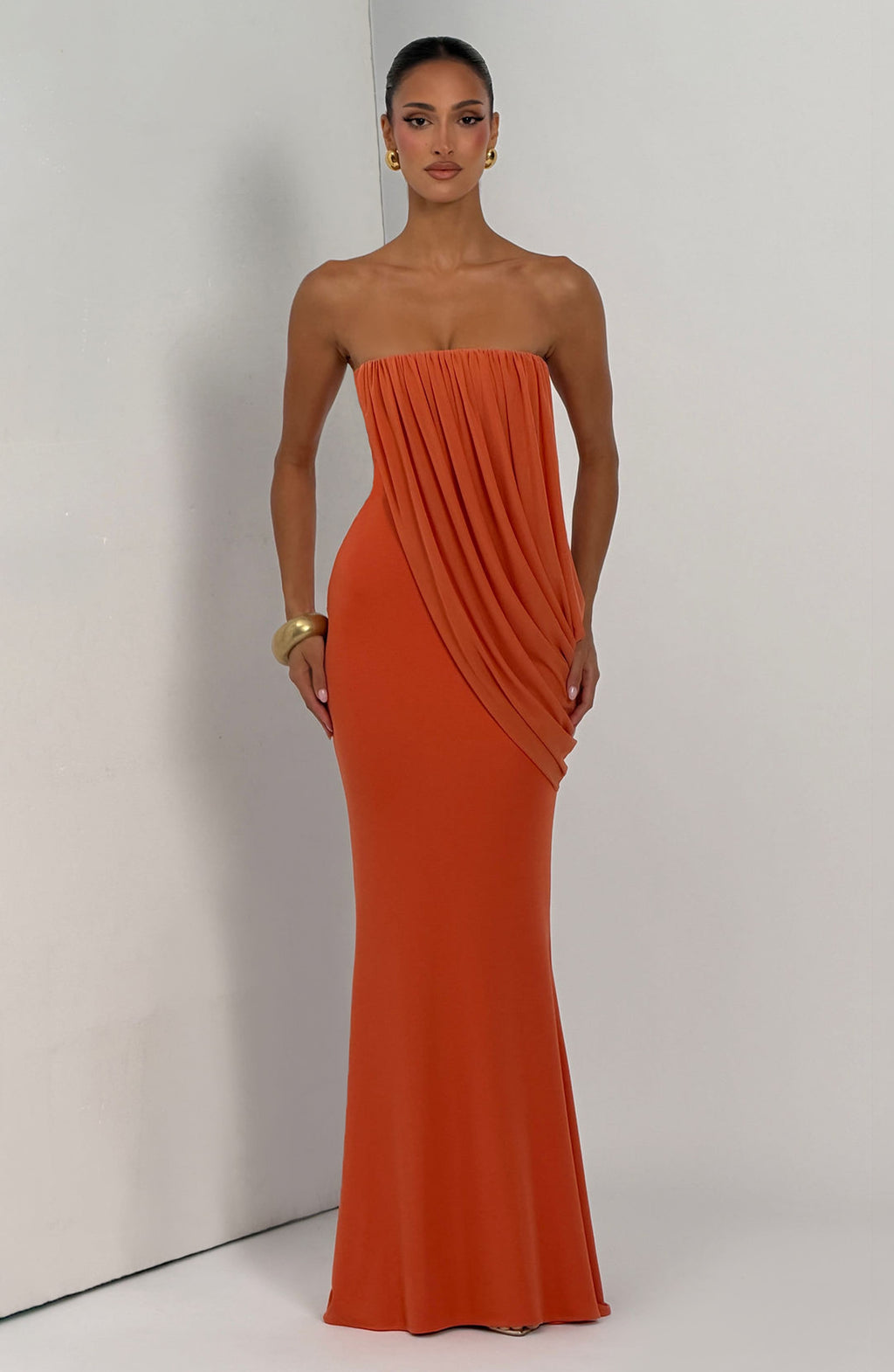 Vestido Valeria™ naranja con palabra de honor, foto 7