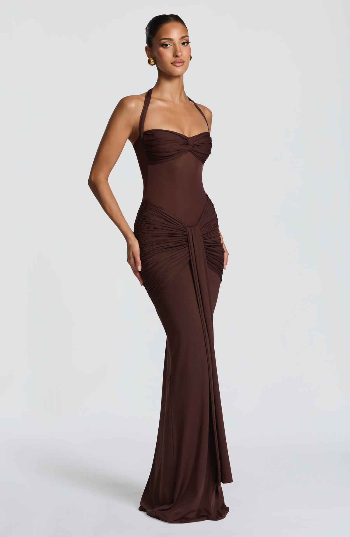 Vestido Victoria™ ciruela con cuello halter, foto 7